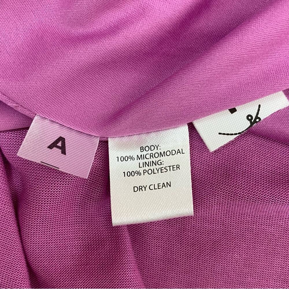 Ann Taylor Loft Pleated V Neck Belted Purple Dress Size Medium - Picture 5 of 6